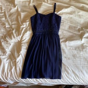 Navy blue lace dress with cutouts. Brand: BCX Dress Size:3